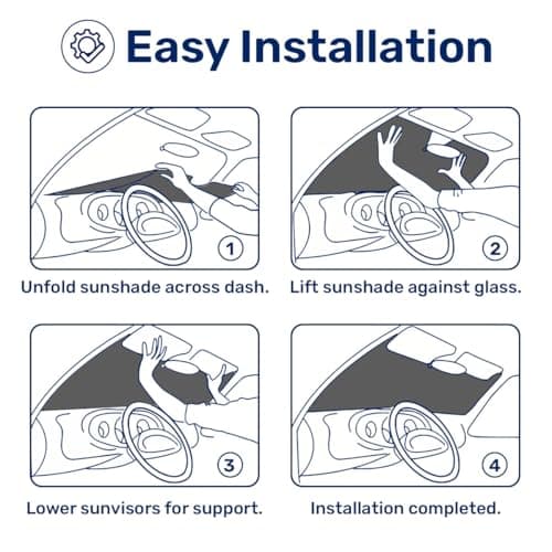 GENANY Hunting Car Sun Shade for Car SUV Truck (55x30 inches), Deer Skull Sun Shade Windshield, Shades for Front Windows, Protector Blocks UV, Car Decor
