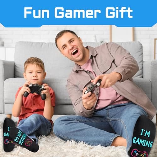 Gamer Gifts for Teens Boys - Video Game Gifts, Gaming Socks for Kids 4-18 Years with Greeting Card