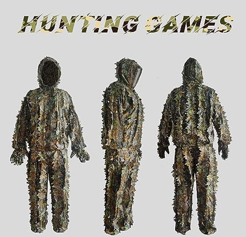 Ghillie Suit for Men -Complete Set with Full Face Mask & Gloves | Perfect for Outdoor Camouflage, Turkey Hunting, Halloween!