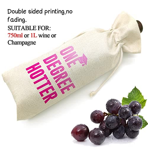 Graduation One Degree Hotter,Funny Cute Wine Bag Gift,College Graduation Gift for Him Her Grad Masters Congrats Cap-Linen Drawstring Wine Bags(5SW113) B0BPC5W9VV