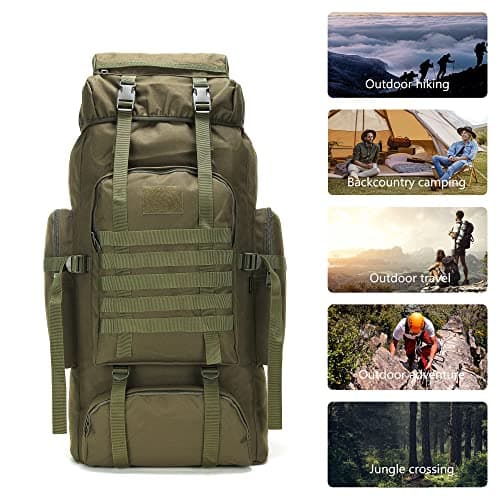 King'sGuard 70L Camping Hiking Backpack for Men Women Large Military Tactical Backpack Molle Rucksack Backpack for Outdoor