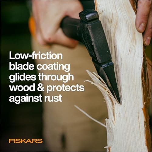 Fiskars X14 Universal Hatchet 14", Forged Steel Blade for Limbing & Chopping Kindling, Ergonomic Curved FiberComp Handle & Low-Friction Coating for Clean Cuts in Fresh Resinous Wood