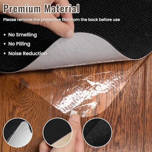 Sycoodeal Office Chair Mat for Hardwood Floor,Slip Resistant Floor Mat for Office Computer Gaming Chair,Heavy Duty Floor Protector for Rolling Chairs,Easy to Clean,Black(36"x48")