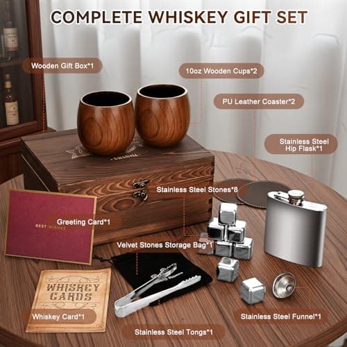 Premium Whiskey Glass Set, Unique Whiskey Gifts for Men, Perfect Gifts for Whiskey Lovers, Dad, Husband and Brother Charred Wooden Bourbon Drinking Glass, Bourbon Gifts for Men, 2 Pack, 10 oz B0GF1MXF75