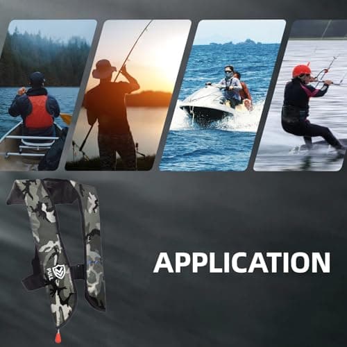 HWAYAN Automatic Inflatable Life Jacket | Inflatable PFD Jackets for Adults|Kayak Life Vest | for Outdoor Water Sports | Fishing Sailing | Jet Skiing | Supports up to 330 lbs