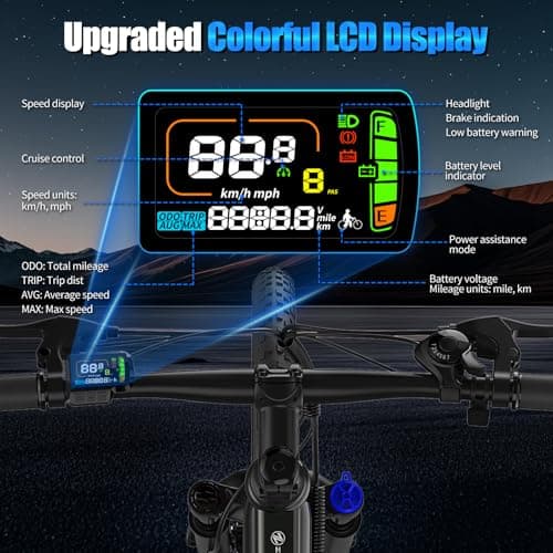 Electric Bike for Adults, 1000W Peak Motor, 60 Miles 22Mph Electric Bike, 26" Commuter E Bikes with 48V Built-in Removable Battery, Step-Thru Ebike, Adjustable Stem, 7-Speed & Front Suspension