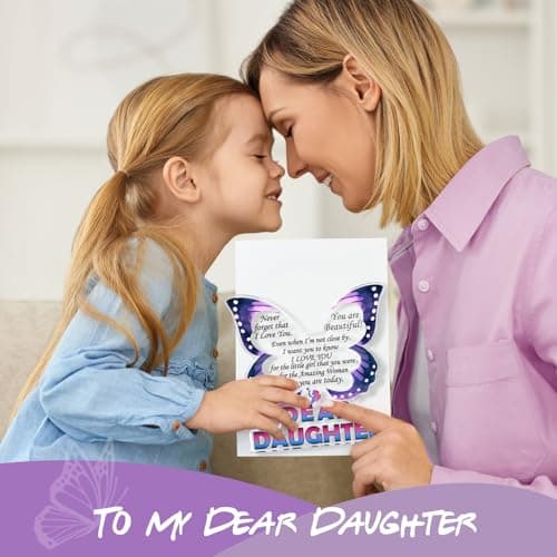 Daughter Birthday Gifts from Mom Dad, Daughter Gifts for Christmas, Unique Gifts for Daughter, Inspirational Gifts I Love You Daughter, Daughter Butterfly Decorative Signs Plaques