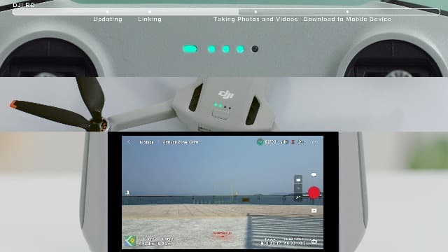 DJI RC, Remote Controller with Lightweight Body, FHD Screen, 4hr Battery, Precision Control Sticks, O3+ Transmission