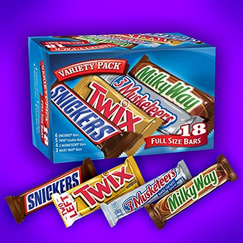 SNICKERS, TWIX, 3 MUSKETEERS, MILKY WAY Full Size Back to School Chocolate Bar Variety Pack, 18 ct Bulk Candy Box B00B42NQC2