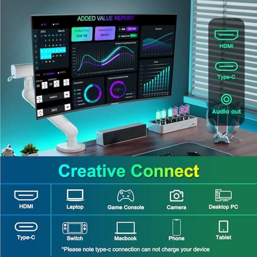 SANSUI Curved Monitor 27 inch 120Hz USB Type-C Computer Monitor with Speakers Built in丨FHD 1080p丨HDR丨110% sRGB丨1500R丨VESA Compatible,for Tablet,Desktop,Laptop and PC Work Gaming