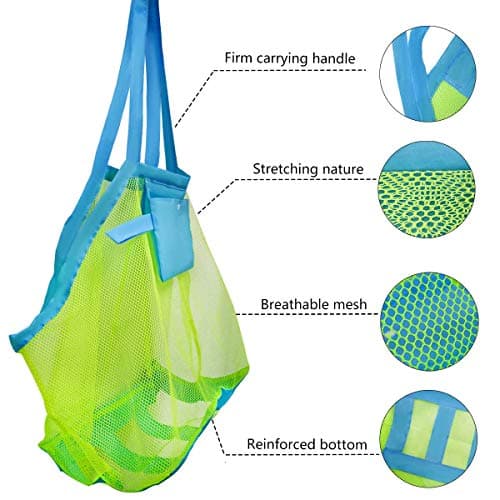 Mesh Beach Toys Bag Extra Large Beach Bags and Totes Sand Tote Bag Storage Bags Children Toys Beach Toy Organizer Kids Sand Toys Collector Perfect for Holding Toys Stay Away from Sand Christmas Gift