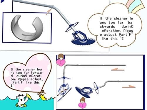 VINGLI Pool Vacuum Cleaner Automatic Sweeper Swimming Pool Creepy Crawler Vacuum with 33FT Hoses (Navy Blue&White)