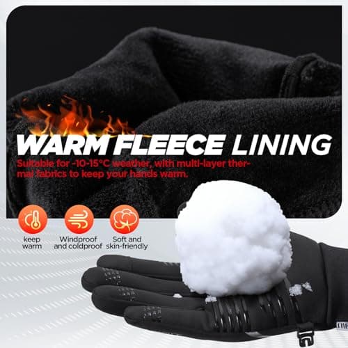 RUIXUE Winter Gloves Men Women, Warm Thermal Windproof Touchscreen Non-Slip,for Cycling Driving Running Hiking