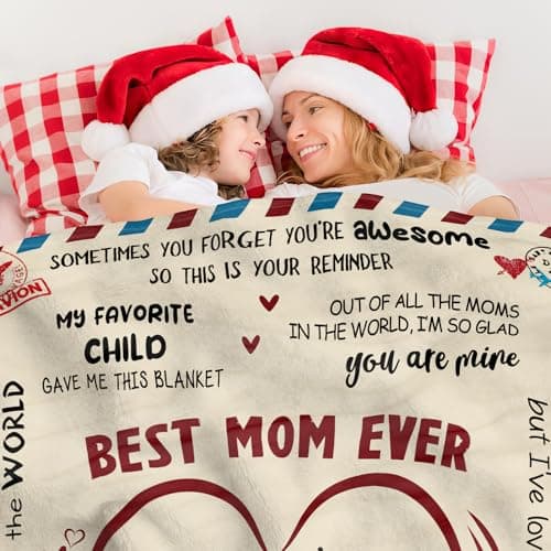 GEEMBI Gifts for Mom from Daughter Son - Super Soft Fleece Throw Blanket for Couch Bed 60x80 in - Mothers Day Mom Birthday Gifts, Mama Gift for Mother, Lightweight Fleece Blanket for Women