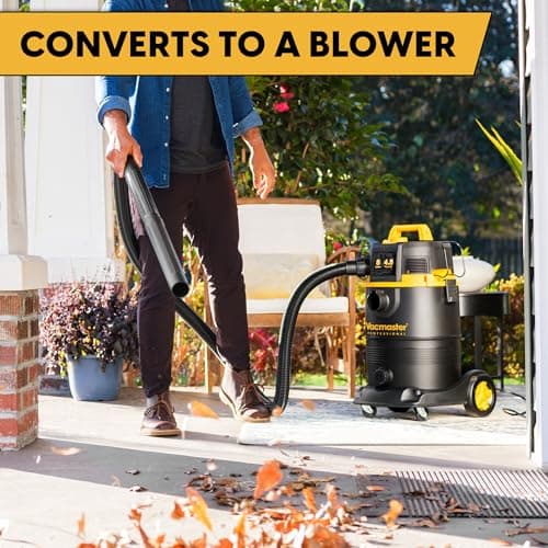 Vacmaster Professional VDK811PW 0201 8 Gallon 4.5 Peak HP Wet/Dry Vac with Self-Cleaning Filter System, 8 Gal, Black