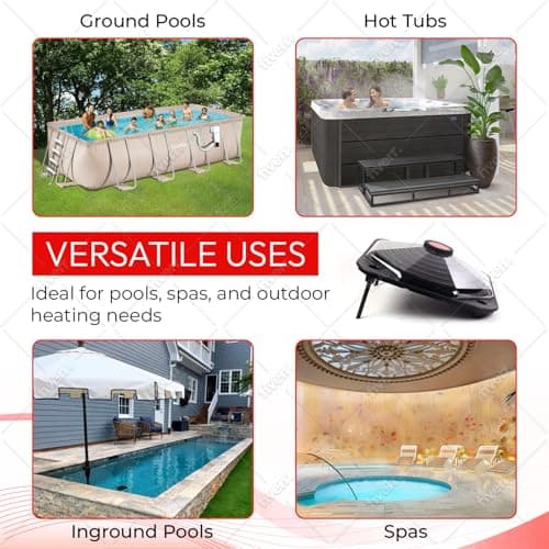 Solar Pool Heater Dome – Black SunCOIL for Above Ground & Intex Pools – Free Connection & Diverter Valve Kit – Fast & Efficient Sun-Powered Heating – 5-Year Warranty