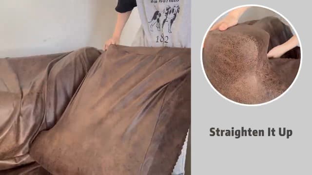 ANARACHON Leather Look Couch Cushion Covers Sofa Seat Slipcovers Sets Couches Furniture Protector for Sectional Armchair Loveseat Pets Kids Stretch Spandex Fabric(3 Cushion Sofa, Brown)