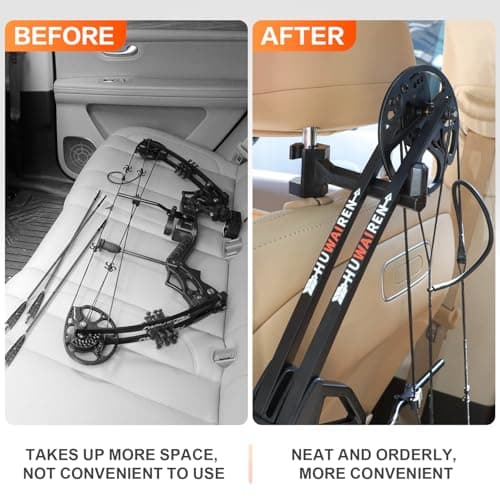 Bow Hanger for Truck, 2 Set Archery Hunting Shooting Bracket Headrest Mount,Universal Compound Bow Holder for Vehicle Storage and Hunting Transport
