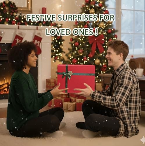 2025 Christmas Gift Set for Women, Holiday Gift Box with Cozy Blanket, Hand Cream, Santa Mug, Scented Candle & Fuzzy Socks, Christmas Gift Basket for Mom, Sister, Best Friend or Coworker