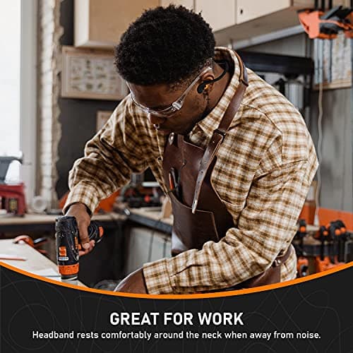 2 Banded Ear Plugs with 10 Pairs of Replacement Pods - Reusable Shooters Ear Protection for Mowing Shooting Construction Hunting - Washable Gun Range Hearing Protection Ear Plugs for Noise Reduction