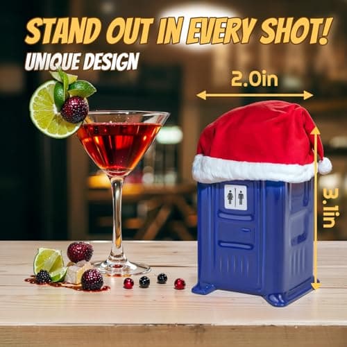 Ceramic Porta Potty Shot Glasses(1 PACK), White Elephant Gift for Adults, Gag Gifts Funny for Adults, Top Choice Secret Santa Gifts for Men, Friends and Coworker