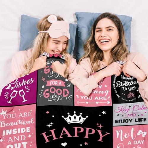 Birthday Decorations for Women, Gift for Women Birthday Unique, Happy Birthday Gift for Her, Mom, Wife, Daughter, Sister Birthday Gifts for Women, Happy Birthday Blanket for Women 50" x 60" B0DC72Z6S7