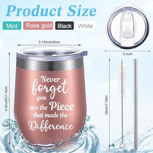 Insulated Stainless Steel 12 oz, Appreciation Gift for Teacher Employee, You Are Awesome, Birthday Graduation Present Sieral 8 Pcs Thank You Gifts for Women Appreciation Wine Tumbler, Cute B0BG2DVMFN