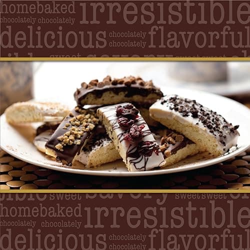 5 Valentines Chocolate Biscotti Gift Box, Gourmet Cookie Gift Basket for Food Delivery, Fancy Cookies Gift Ideas for Women, Men, Wife Girlfriend
