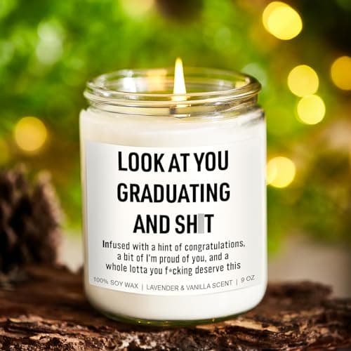 Funny Grad Candle, 2025 Graduation Gifts for Her, Him - College, High School, Masters Degree, Phd, Nursing & Nurse Graduation Gifts for Women, Men - 9 oz