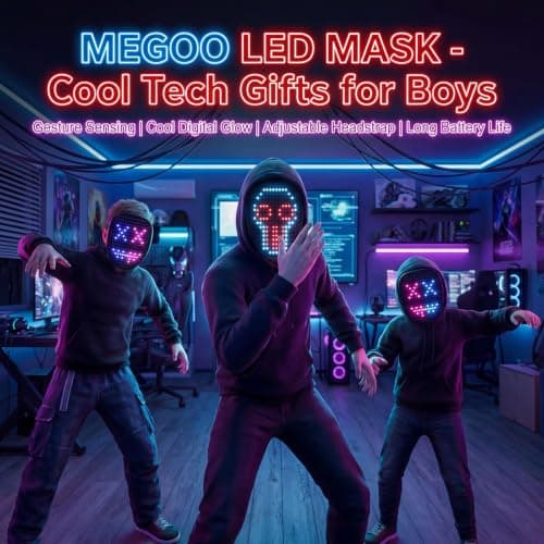 Gift for Halloween Digital Mask Birthday Christmas Rave Party,Cool Toy for Kids Adults,50 Changing Face Patterns,Rechargeable MEGOO Led Light up Mask with Gesture Sensing, Halloween Gifts for Teen Boys B09Y9DT9W7