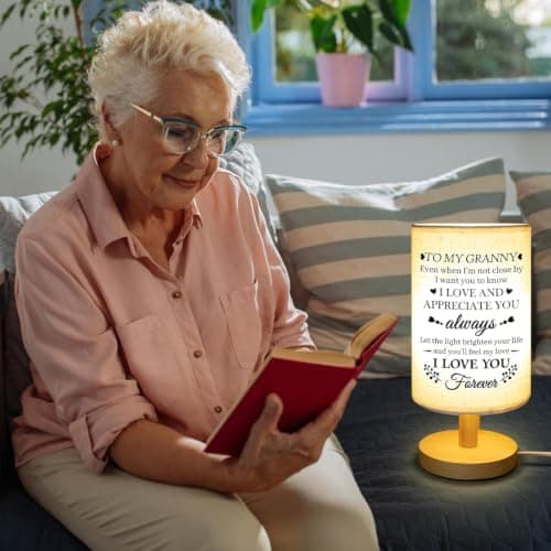 Birthday Retirement Gifta for Granny from Granddaughter, Granny Gifts for Birthday Desk Lamp with Wooden Stand Gifts for Granny from Grandkids, Granny Birthday Gifts Table Lamp B0CZ3FPV4P