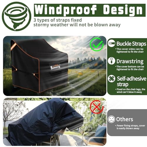 Patio Chair Covers 2 Pack, Waterproof Outdoor Furniture Covers, Heavy Duty Wicker Swivel Chair Covers for Garden Lawn 32" W x 37" D x 36" H