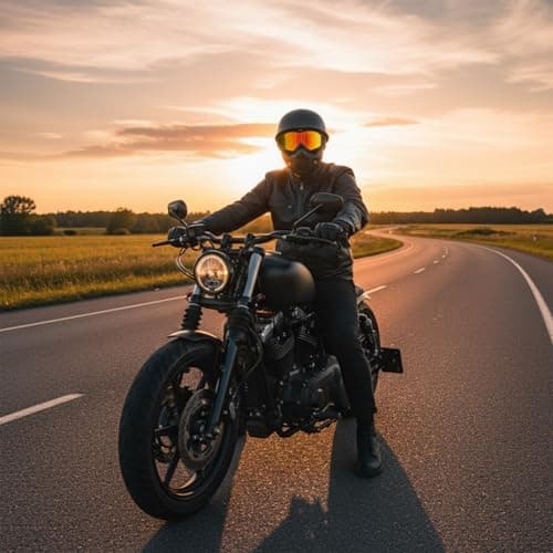 Motorcycle Half Helmets with Face Shield, German Style Motorcycle Helmet for Adult Men Women, DOT Approved Retro Half Shell Helmet for Moped Cruiser Scooter