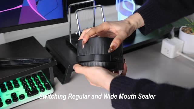 ZIWEO Mason Jar Vacuum Sealer Kit for Wide Mouth and Regular Mouth Mason Jars, Electric Vacuum Sealer with Suction Nozzle, 10 Lids and 1 Vacuum Bag, Compact and Auto Stop Design