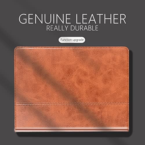 NANRUIL for Ipad Pro 13-inch Case M4/M5 2024/2025(Model:A3360/A3361/A2925/A2926) Genuine Leather Cover Protective Shell,Auto Wake/Sleep.Brown