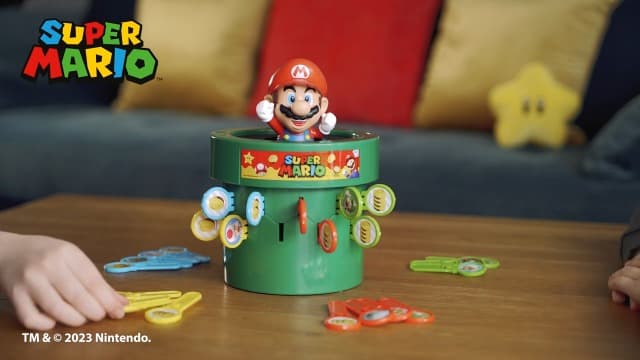TOMY Pop Up Super Mario Board Game - Family and Preschool Games for Family Game Night - Kids Activities and Super Mario Toys - Girls and Boys Games - 2-4 Players - Ages 4 Years and Up