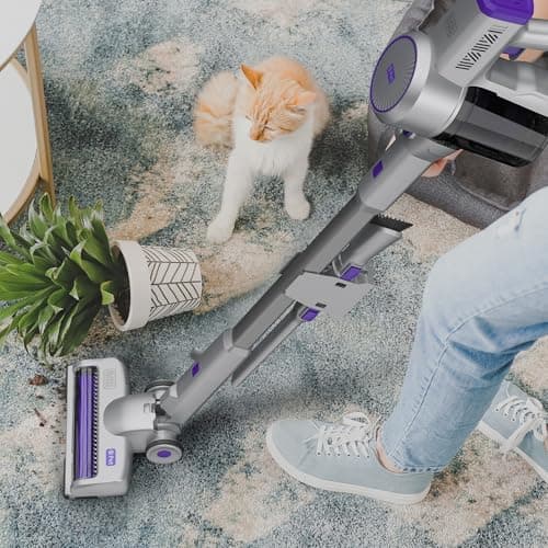 Black+Decker Powerseries+ Corded 4 in 1 Stick Vacuum, Upright to Hand-Vac Multi Surface, LED Floor Head, HEPA Filtration, Powerful 14k Pa,for Hard Floor, Low Carpet, Pet Hair Home & Office use, Grey