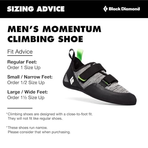 BLACK DIAMOND Men’s Momentum Rock Climbing Shoes | Engineered Knit Technology | 4.3mm Rubber Outsole | Breathable All-Day Comfort