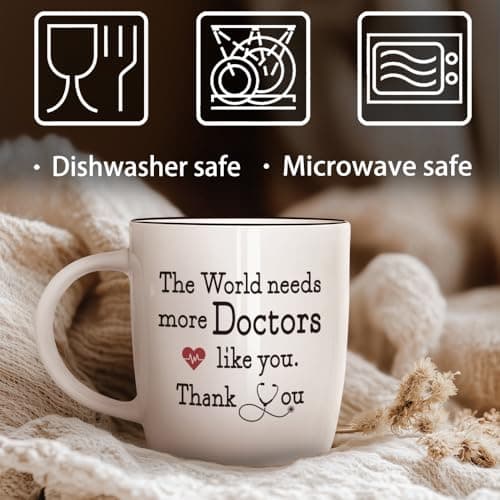 Heart-Warming Thank You Coffee Mug Gift for Doctors, The World Needs More Doctors Like You Inspirational Coffee Mug, Unique Thanksgiving Christmas Gifts for Physicians, Nurses, Veterinarians, 13oz B0G57B2SW9