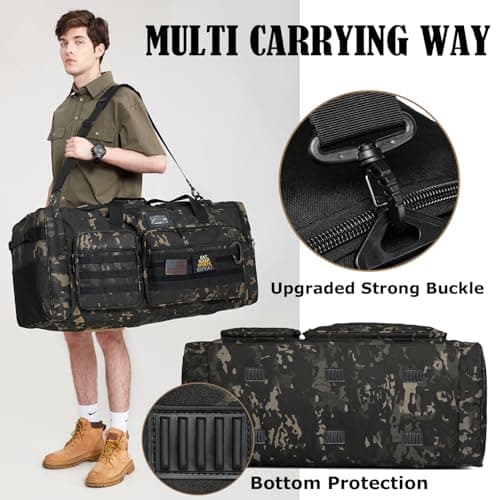 HAMBOLY 130L Extra Large Duffle Bag for Men, Heavy Duty Duffle Bag for Travel, Large Sports Gym Equipment Bag for Hockey Football Soccer Baseball Basketball & Team training, Dark CM