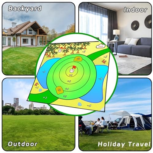 Battle Golf Chipping Game,Upgrade 80”x80” Large Chipping Mat,Play Outdoor Sticky Golf for Adults,Unique Multiplayer Indoor Outdoor Friends Family Yard Target Game