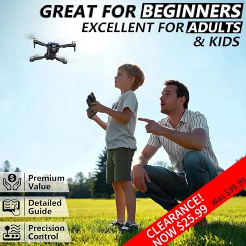 Foldable FPV Drone for Kids & Adults, Clearance! 1080P HD Camera, Carrying Case, Gesture Control Selfie, Altitude Hold, One-Key Takeoff/Landing, 3D Flips——Only $25.99