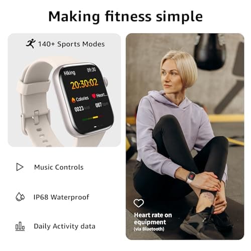 Smart Watch for Men Women Answer/Make Call, 1.85" Smartwatch, Fitness Watch with Heart Rate Blood Pressure Sleep Monitor, 140+Sports, IP68 Waterproof Step Counter Watch Compatible with Android IOS