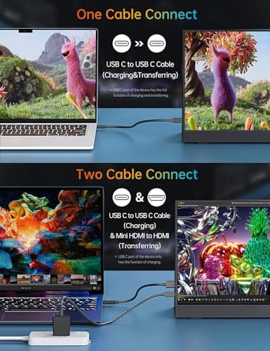 VILVA Portable-Monitor-for-Laptop - 15.6'' 1080P FHD IPS Display USB-C HDMI Portable Monitor for Laptop with Cover and Speakers External Monitor for Laptop/PC/Mac/Phone/Xbox Switch/PS4/