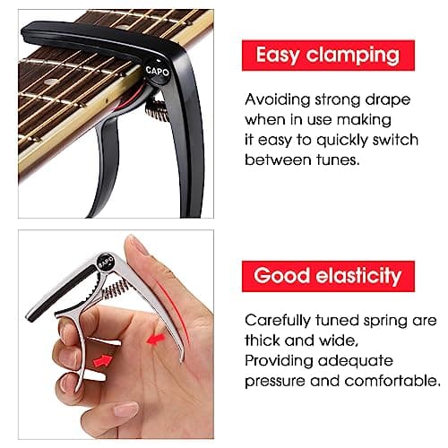 ENO MUSIC Professional Acoustic and Electric Guitars Capo for 6 String Guitar and Mandolin, RedCopper