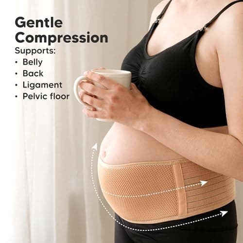 Soft, Breathable, Maternity Belly Support Band, Easy Adjustable Maternity Belt for Back, Pelvic Support, Comfortable KeaBabies Pregnancy Belly Bands for Pregnant Women,1pk (Classic Ivory, M/L) B07Z4W4KZB