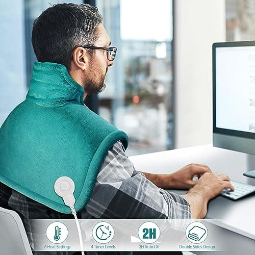 Neck Shoulder Heating Pad Gift for Back Pain Relief, Electric Weighted Heat Pads for Cramps, Leg and Foot, Gifts for Christmas, Mothers Day, Fathers Day, Birthday, Women, Men, Mom, Dad