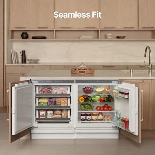 Ca'Lefort 48'' Panel Ready Refrigerator Bundle, Built-in Panel-Ready Fridge with Freezer Perfect for Kitchens -11°F-46°F Precise Freeze Control Reversible Door (Panel Not Included)