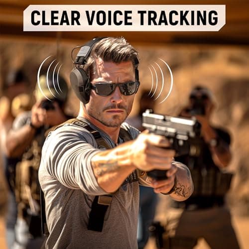 ACT FIRES Shooting Ear Protection for Gun Range, Active Noise Reduction NRR 23dB, Shooting Ear Muffs Hearing Protection