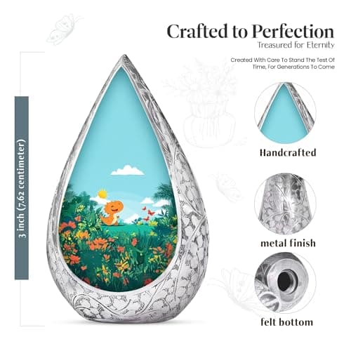 Dinosaur Burial Urn for Adult Ashes for Men & Women - Green or Blue Memorial Cremation Urns for Human Ashes Adult Grandmother - Small Decoration Urn for Human 3 Inch B0FG885R6D